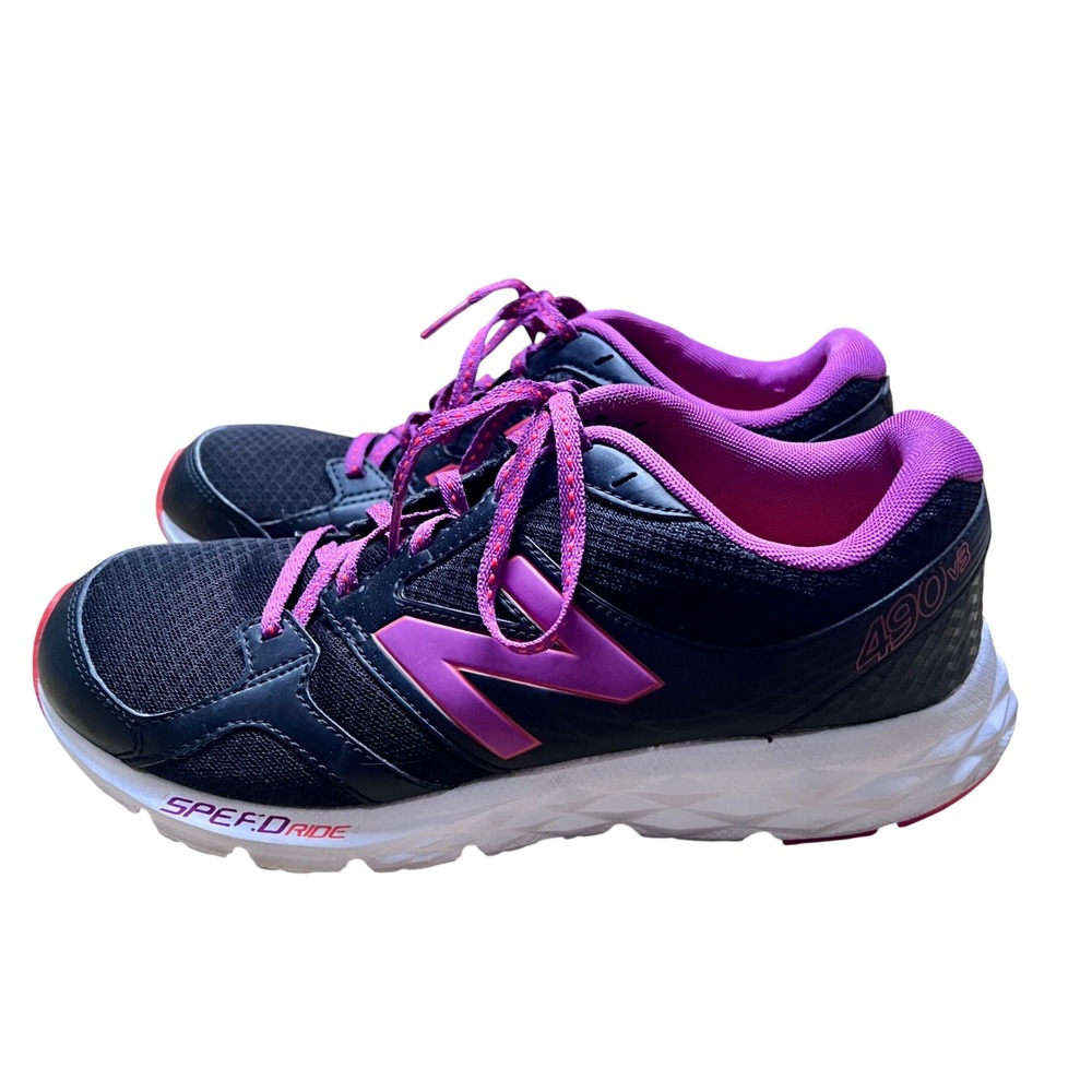 New Balance 490v3 Speed Ride Womens Running Shoes Black Pink Purple 9.5 Athletic